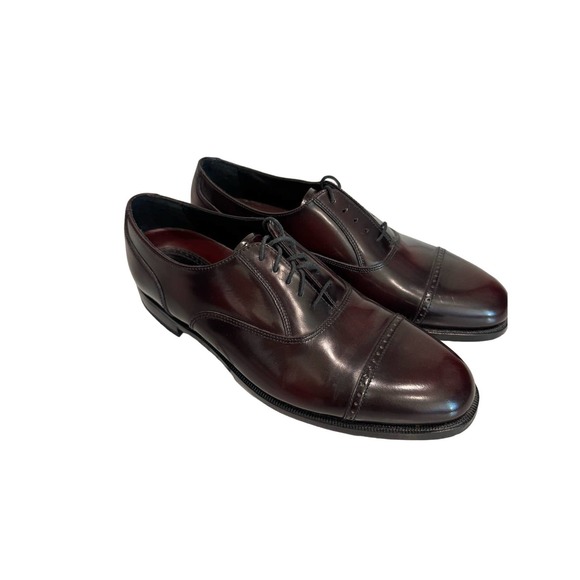 NWOT Florsheim Size EU 41 (US 8)‎ Brown Burgundy Leather Oxfords Dress Shoe - Picture 1 of 9